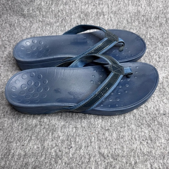 Vionic High Tide Platform‎ Sandal Navy Blue Flip Flop Wedge Women's Size 10 - Picture 2 of 6